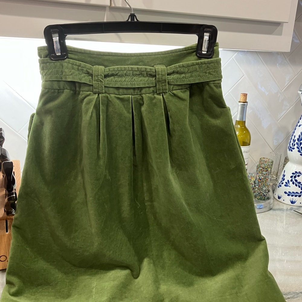 Anthropologie Elevenes Green Button-Front Skirt - Picture 2 of 8